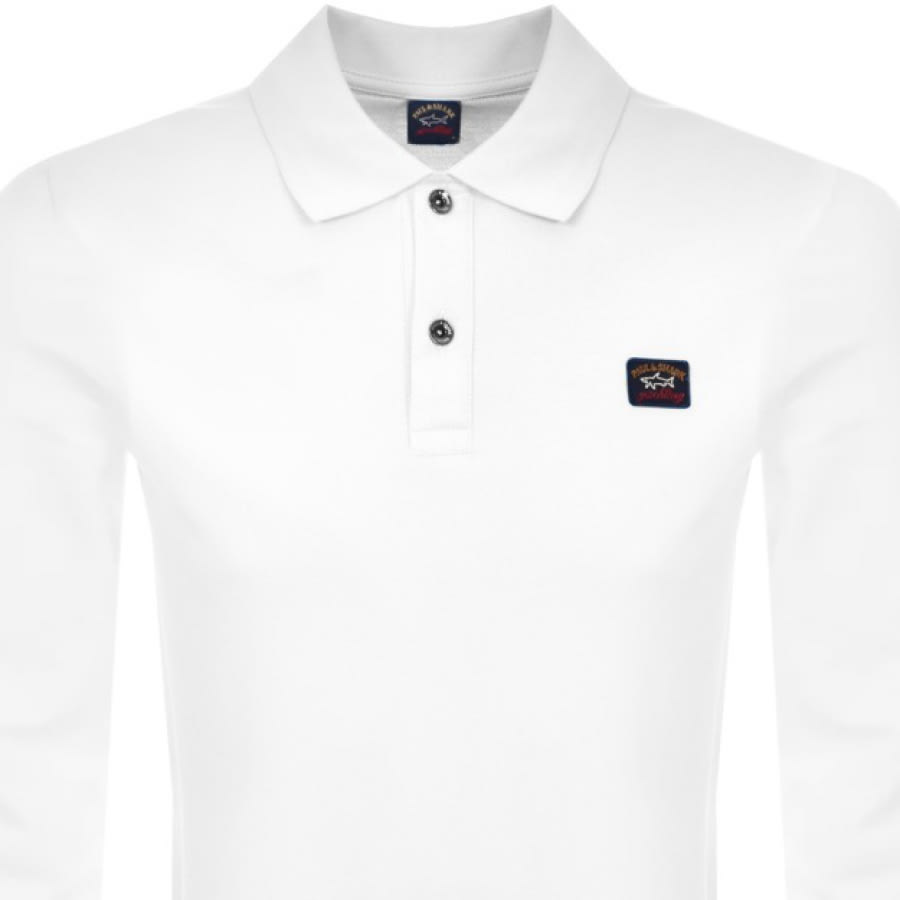 Alternative Image for ProductPaul And Shark Long Sleeved Polo T Shirt White2